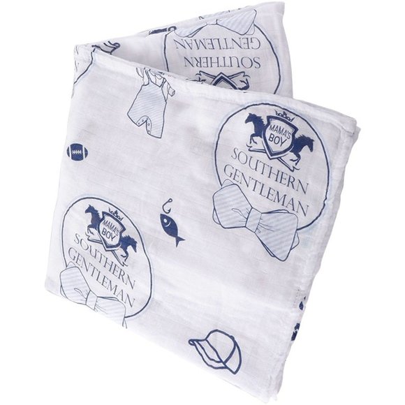 Little Hometown Southern Gentleman Baby Muslin Swaddle Blanket - Picture 1 of 3